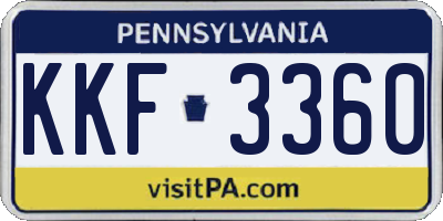 PA license plate KKF3360