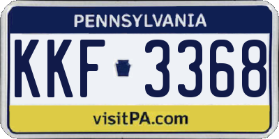PA license plate KKF3368
