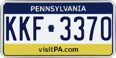 PA license plate KKF3370