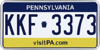 PA license plate KKF3373