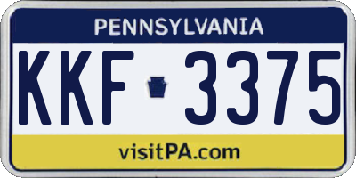 PA license plate KKF3375