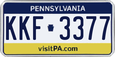 PA license plate KKF3377