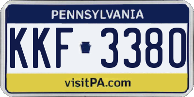 PA license plate KKF3380