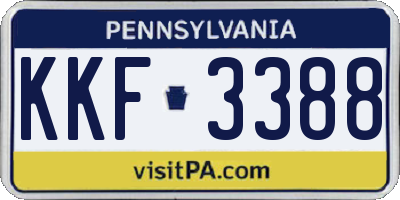 PA license plate KKF3388
