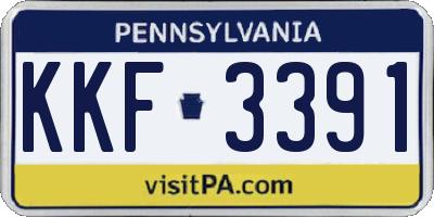 PA license plate KKF3391