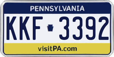 PA license plate KKF3392