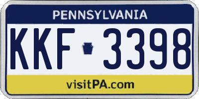 PA license plate KKF3398