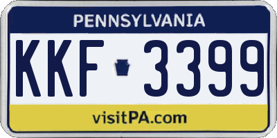 PA license plate KKF3399
