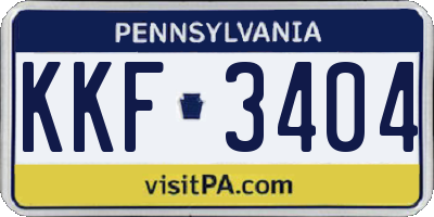 PA license plate KKF3404