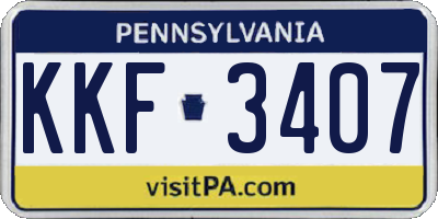 PA license plate KKF3407