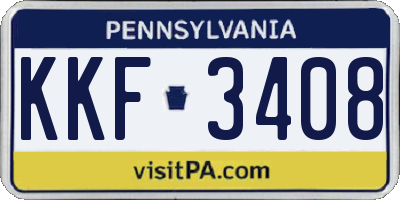PA license plate KKF3408