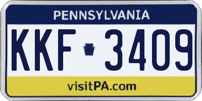 PA license plate KKF3409