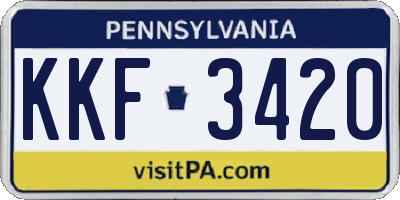 PA license plate KKF3420