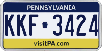 PA license plate KKF3424