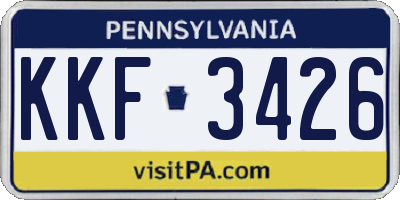PA license plate KKF3426