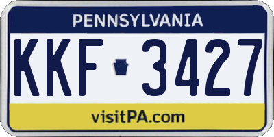 PA license plate KKF3427