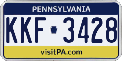 PA license plate KKF3428