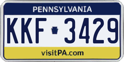 PA license plate KKF3429