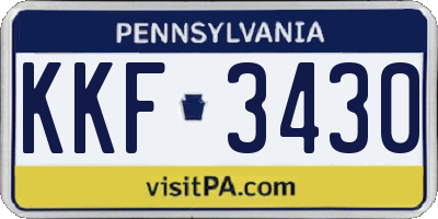 PA license plate KKF3430