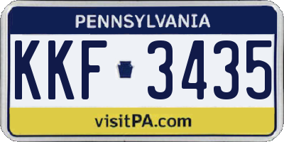 PA license plate KKF3435