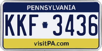 PA license plate KKF3436