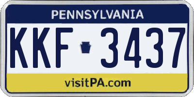 PA license plate KKF3437