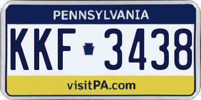 PA license plate KKF3438