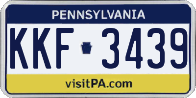 PA license plate KKF3439
