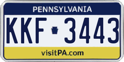 PA license plate KKF3443