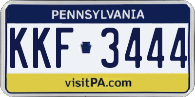 PA license plate KKF3444