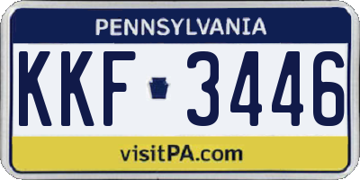 PA license plate KKF3446