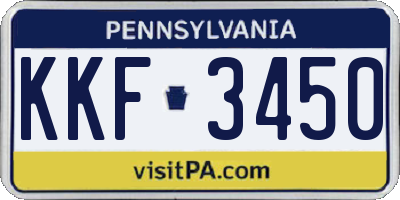 PA license plate KKF3450