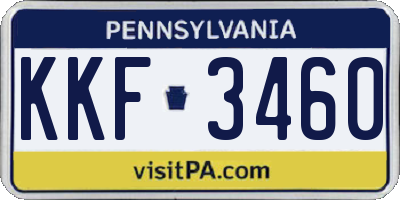 PA license plate KKF3460