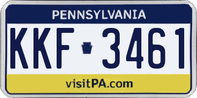 PA license plate KKF3461