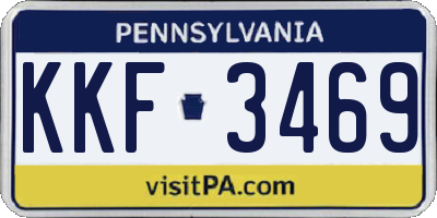 PA license plate KKF3469