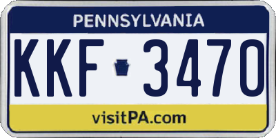 PA license plate KKF3470