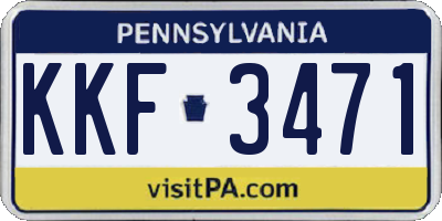 PA license plate KKF3471