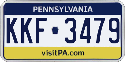 PA license plate KKF3479