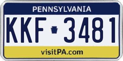 PA license plate KKF3481