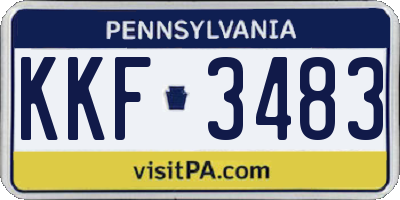 PA license plate KKF3483