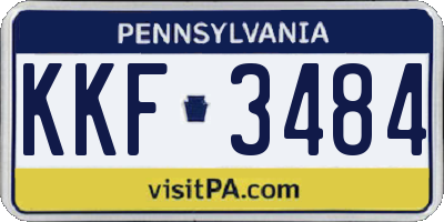 PA license plate KKF3484