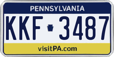 PA license plate KKF3487
