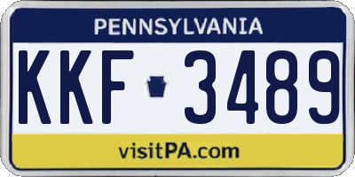 PA license plate KKF3489
