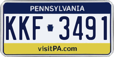 PA license plate KKF3491