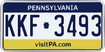 PA license plate KKF3493