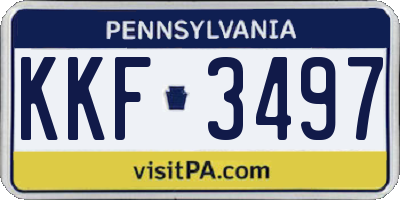 PA license plate KKF3497