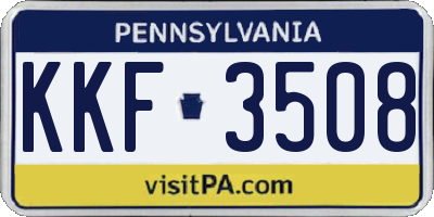 PA license plate KKF3508