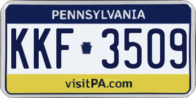 PA license plate KKF3509
