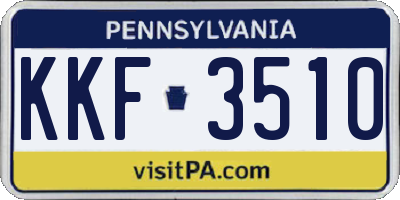PA license plate KKF3510