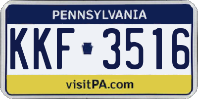 PA license plate KKF3516